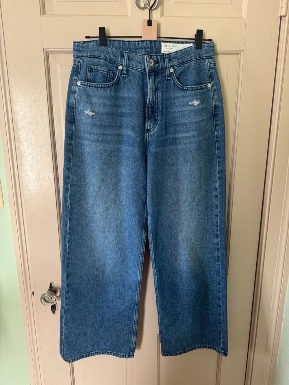 rag & bone Medium Blue Cropped Wide-Leg Jeans
Size 26